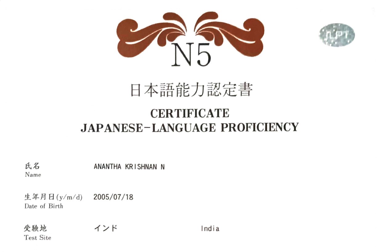 JLPT N5 Certification